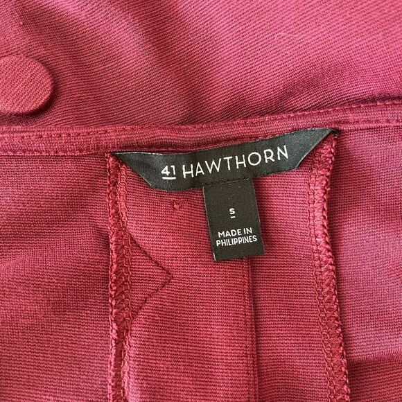 41 Hawthorn Burgundy Red Claudess Scallop Top Size S - Picture 6 of 7